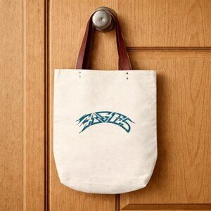 Eagles Merch Tour Swag Band Music Tote Heavy Canvas Record Bag Leather Straps